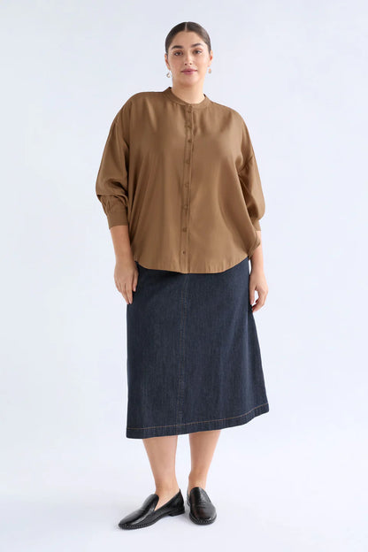 Elk The Label - Ahren Shirt - Dark Toffee