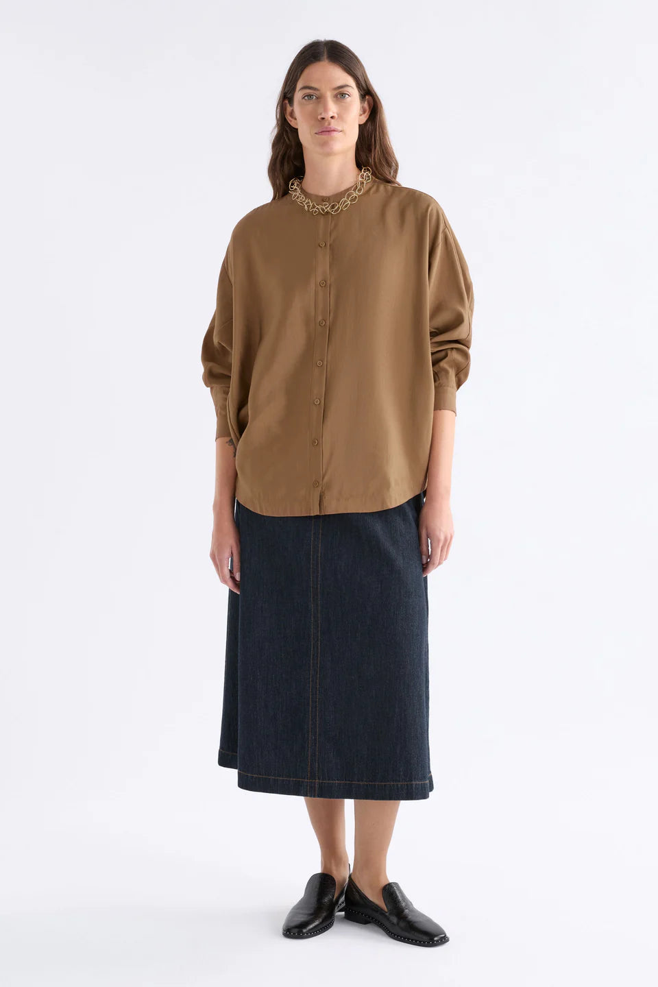 Elk The Label - Ahren Shirt - Dark Toffee