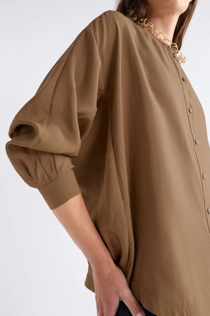 Elk The Label - Ahren Shirt - Dark Toffee