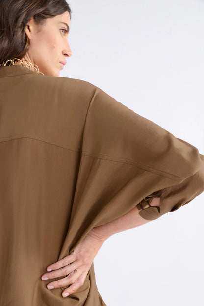 Elk The Label - Ahren Shirt - Dark Toffee