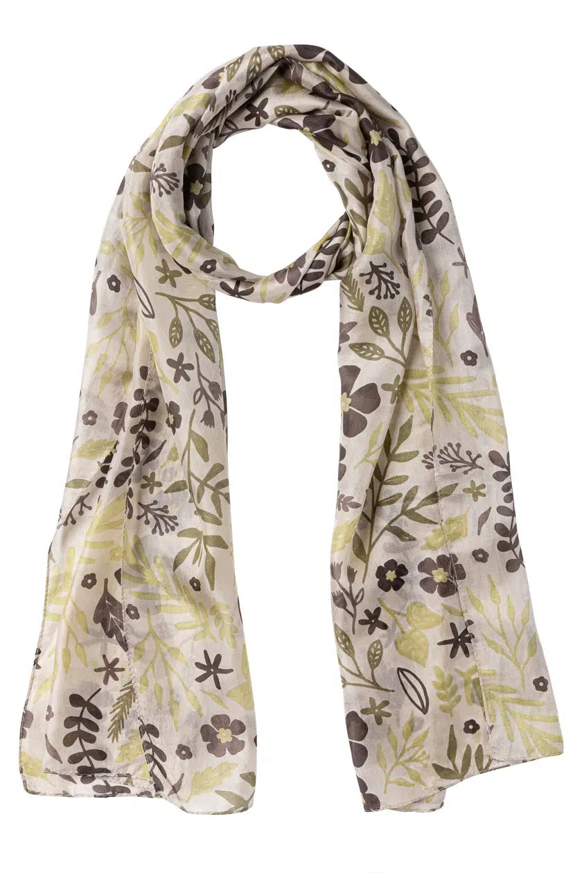 Indus - Silk Scarf - Australian Garden - Natural