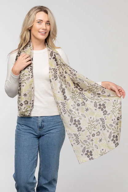 Indus - Silk Scarf - Australian Garden - Natural