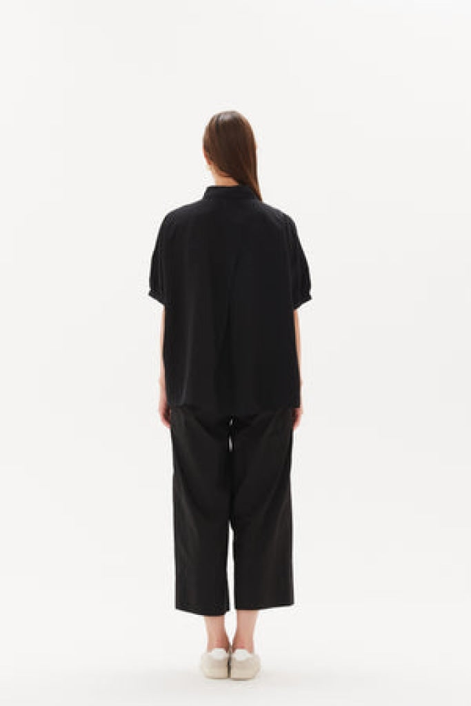 Tirelli - Gathered Cuff Shirt Black Apparel & Accessories > Clothing Shirts Tops