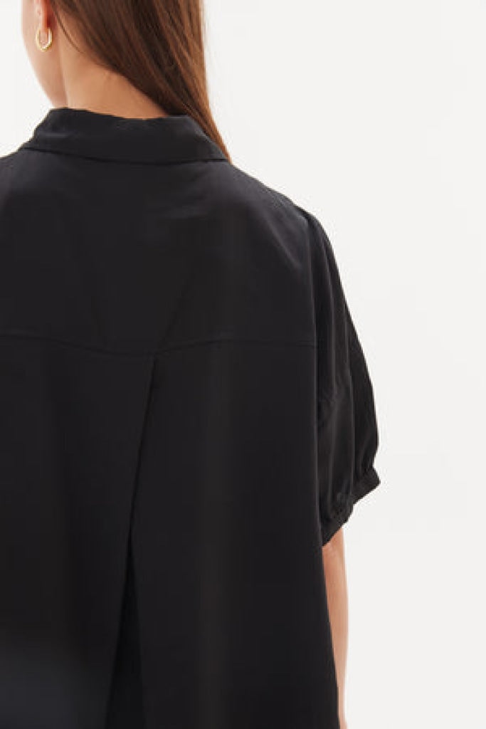 Tirelli - Gathered Cuff Shirt Black Apparel & Accessories > Clothing Shirts Tops