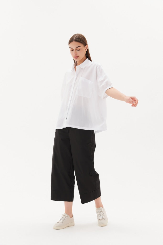 Tirelli - Gathered Cuff Shirt White Apparel & Accessories > Clothing Shirts Tops