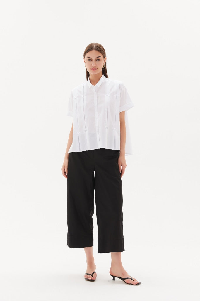 Tirelli - Inverted Pleat Detail Shirt White Apparel & Accessories > Clothing Shirts Tops