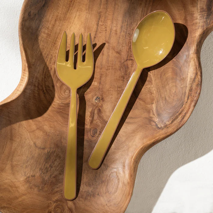 Inartisan - Alder Enamel Salad Server - Olive