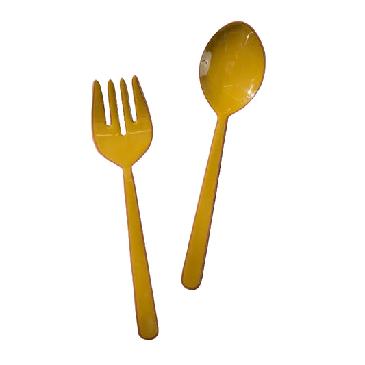 Inartisan - Alder Enamel Salad Server - Olive