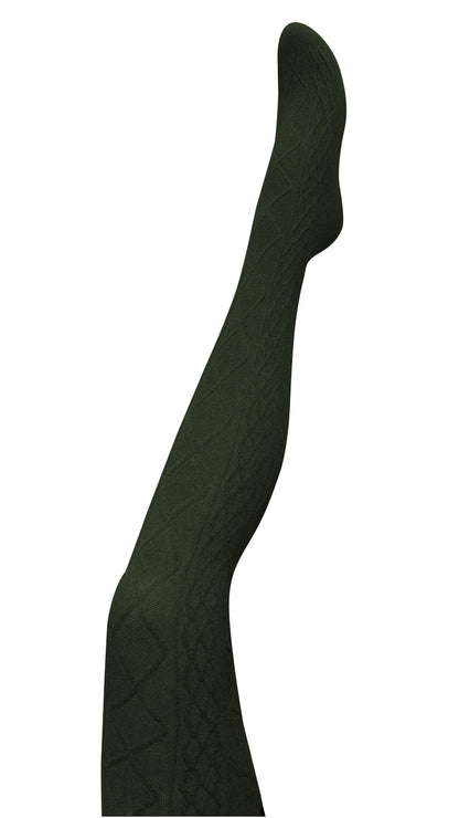 Tightology - Aran Cashmere Blend Tights - Green