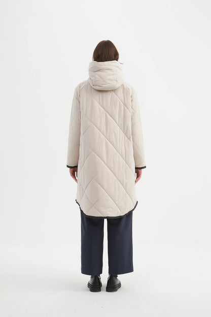 Tirelli - Zip Hem Winter Coat Cream