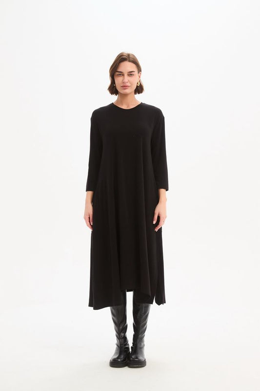 Tirelli - Overlay Panel Knit Dress - Black