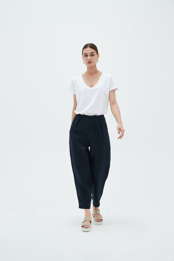 Tirelli - Classic Linen Pant Navy Apparel & Accessories > Clothing Pants