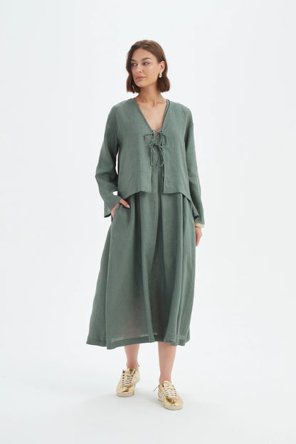 Tirelli - Tie Front Top - Petrol