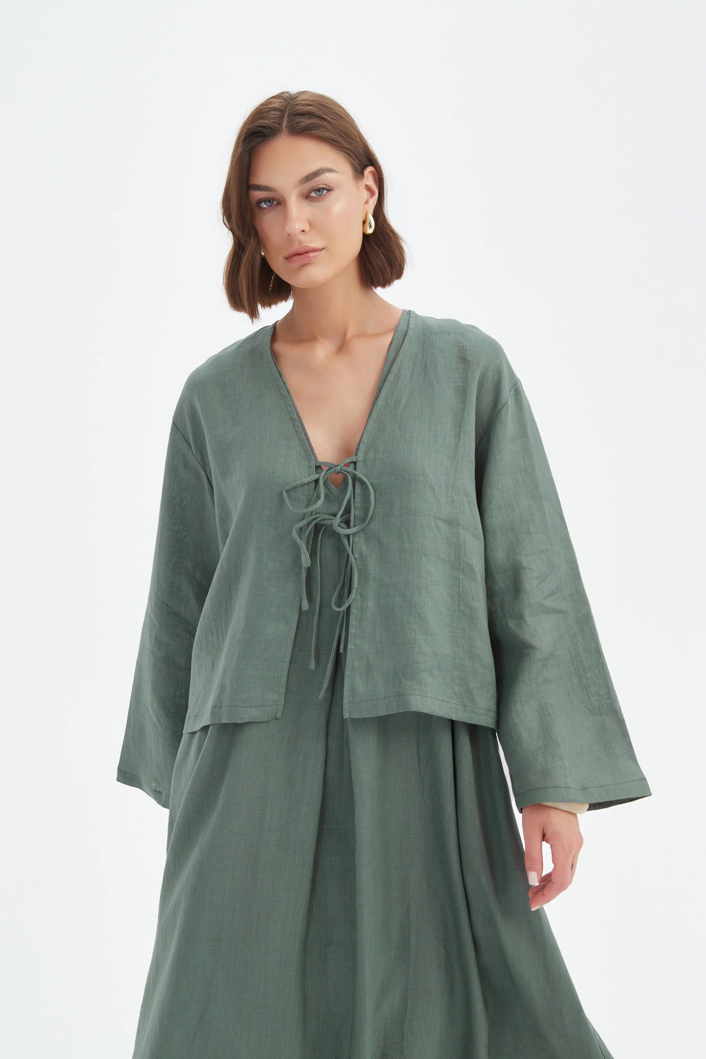 Tirelli - Tie Front Top - Petrol