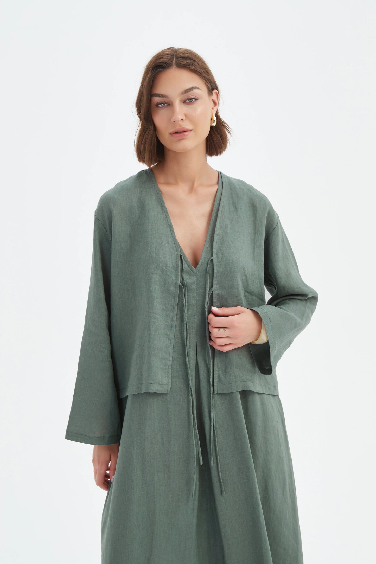 Tirelli - Tie Front Top - Petrol