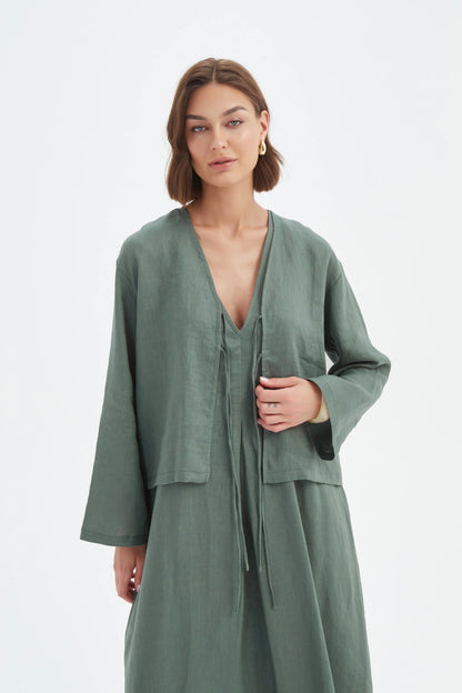 Tirelli - Tie Front Top - Petrol