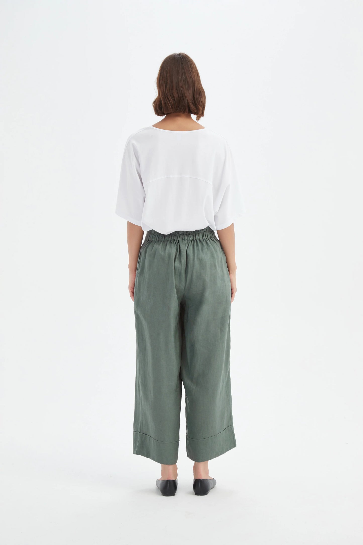 Tirelli - Wide Leg Linen Pant - Petrol