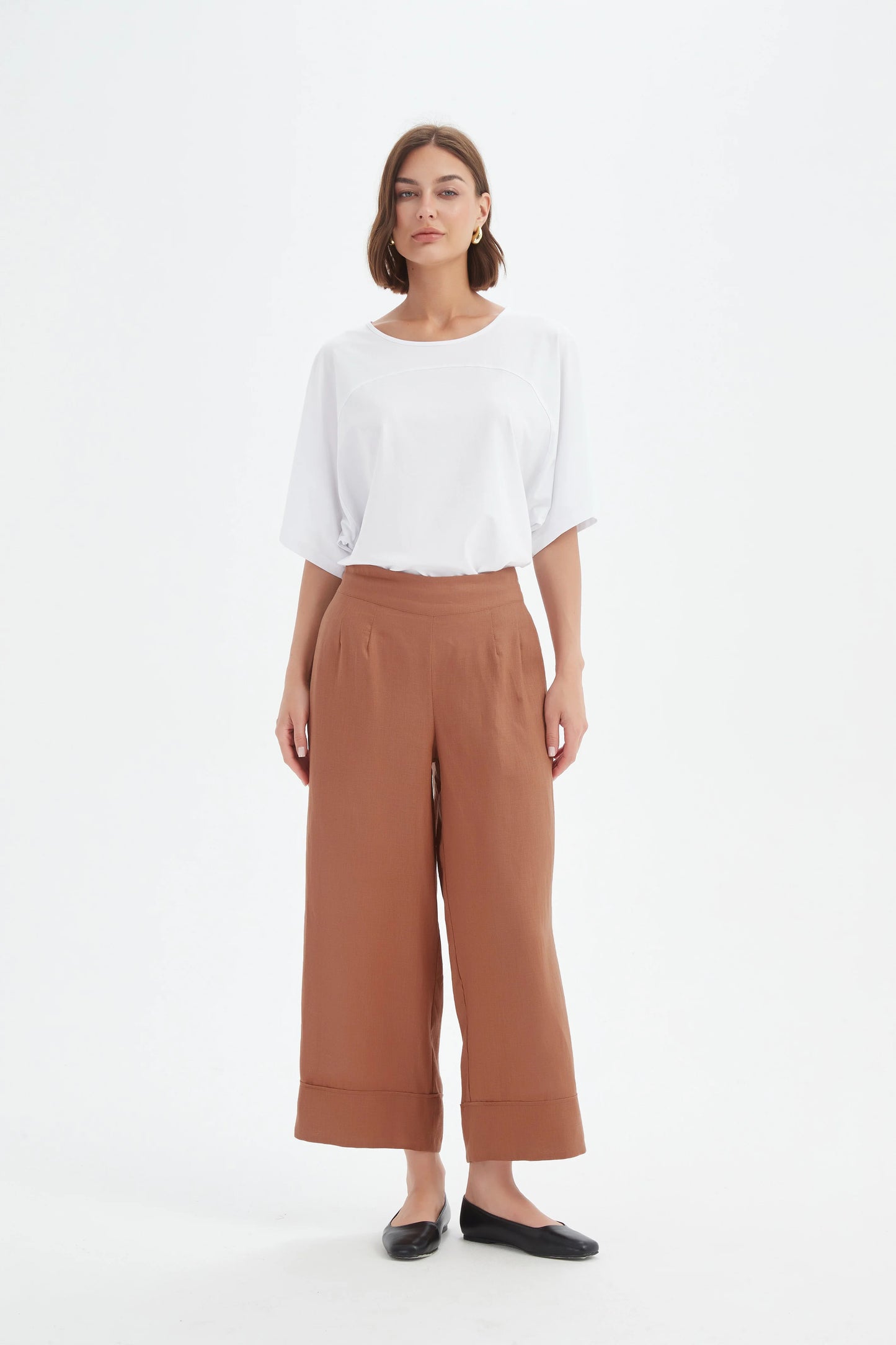 Tirelli - Wide Leg Linen Pant - Cedar