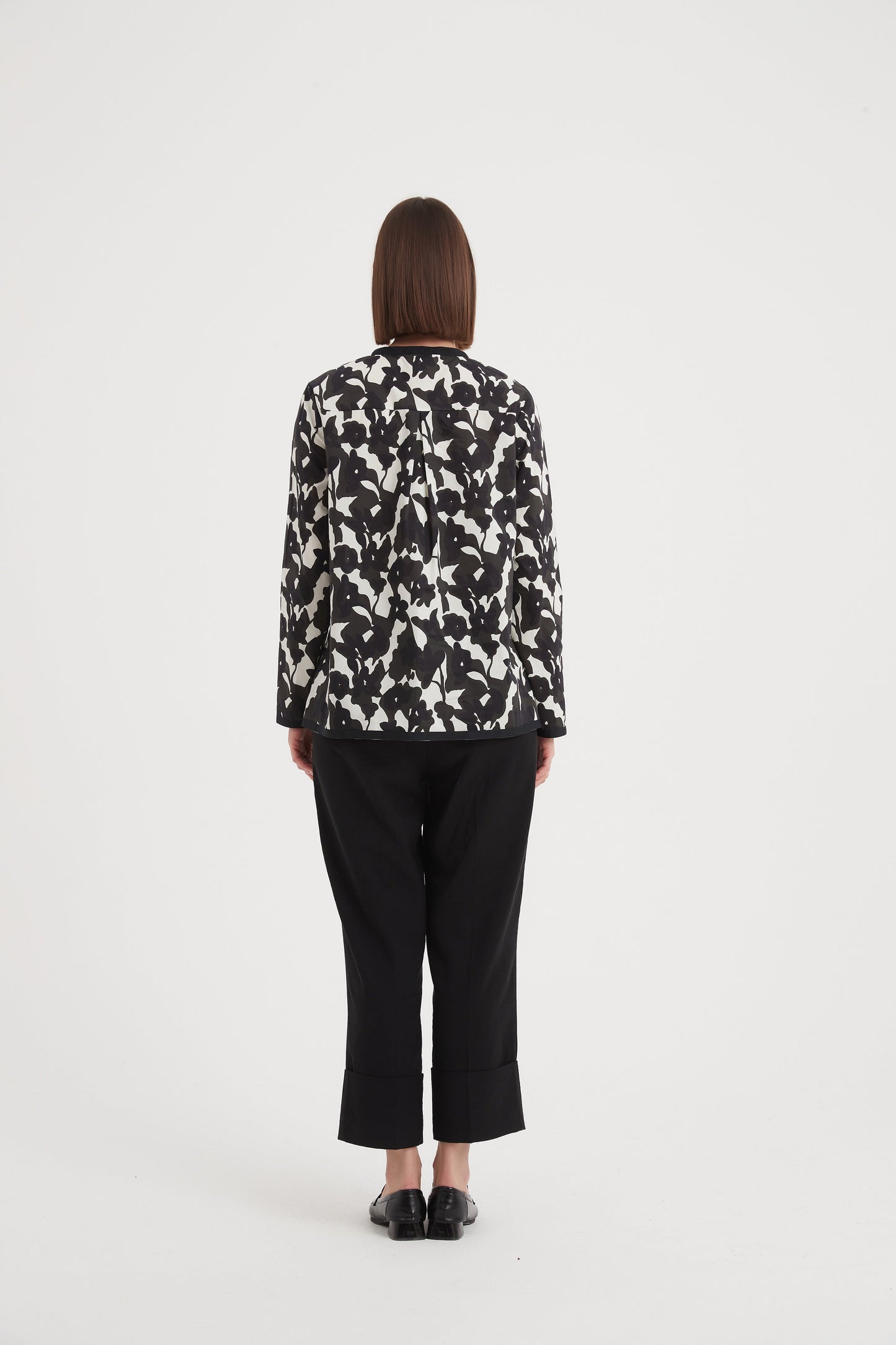 Tirelli - Grosgrain Detail Shirt - Black Floral