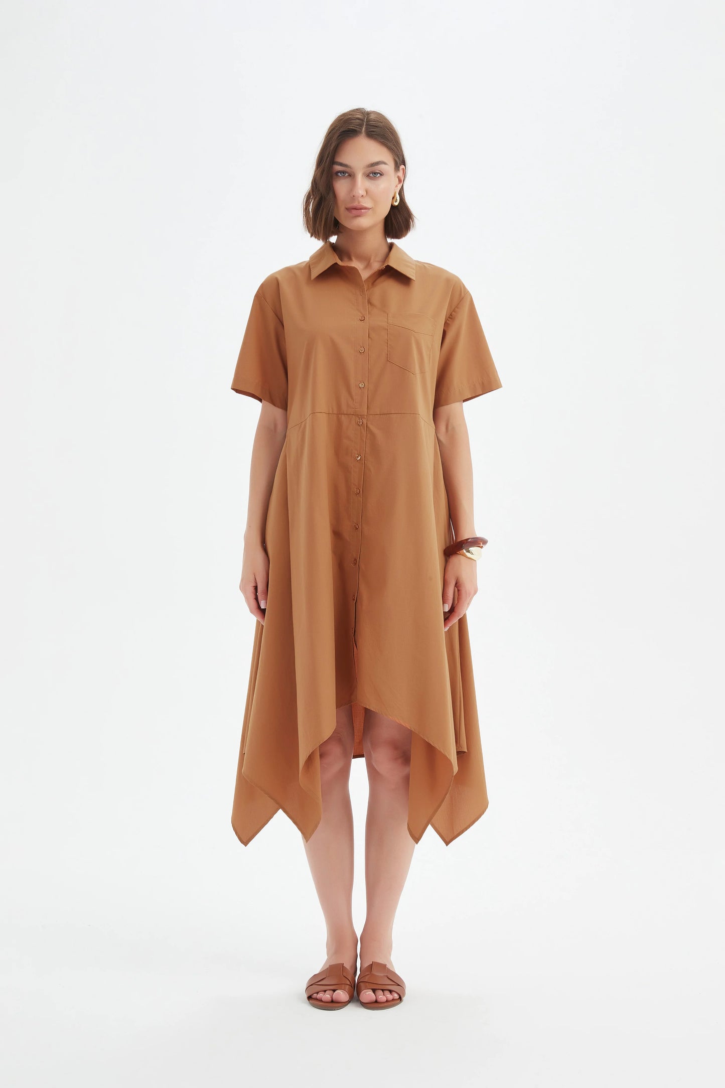 Tirelli - Hanky Hem Shirt Dress - Russet