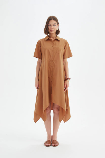 Tirelli - Hanky Hem Shirt Dress - Russet
