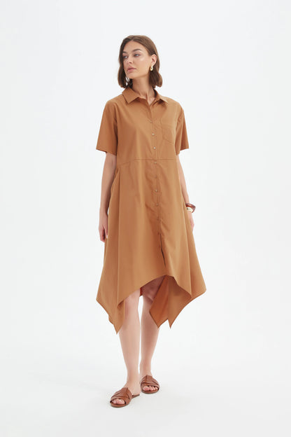 Tirelli - Hanky Hem Shirt Dress - Russet