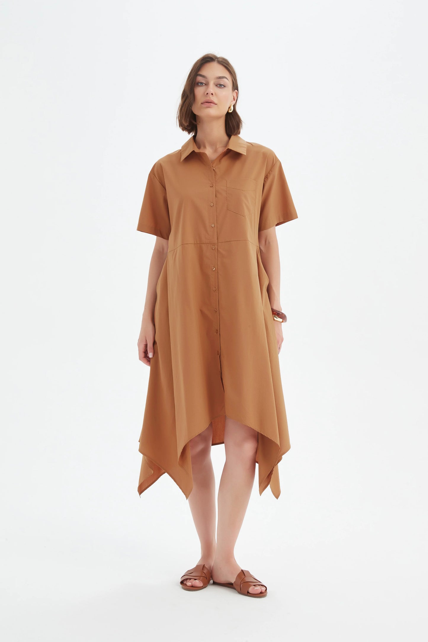 Tirelli - Hanky Hem Shirt Dress - Russet