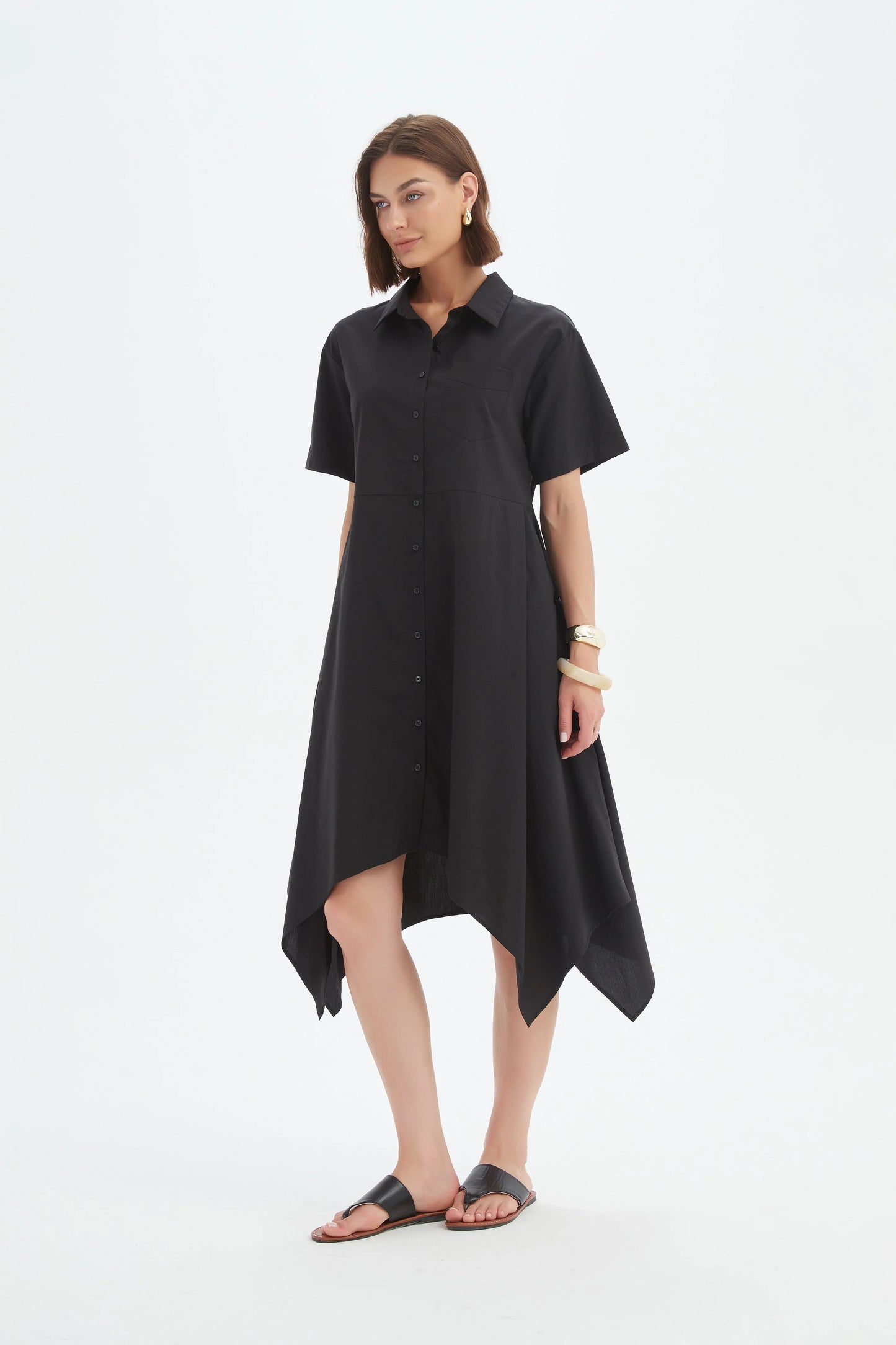 Tirelli - Hanky Hem Shirt Dress - Black