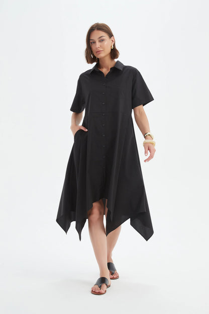 Tirelli - Hanky Hem Shirt Dress - Black