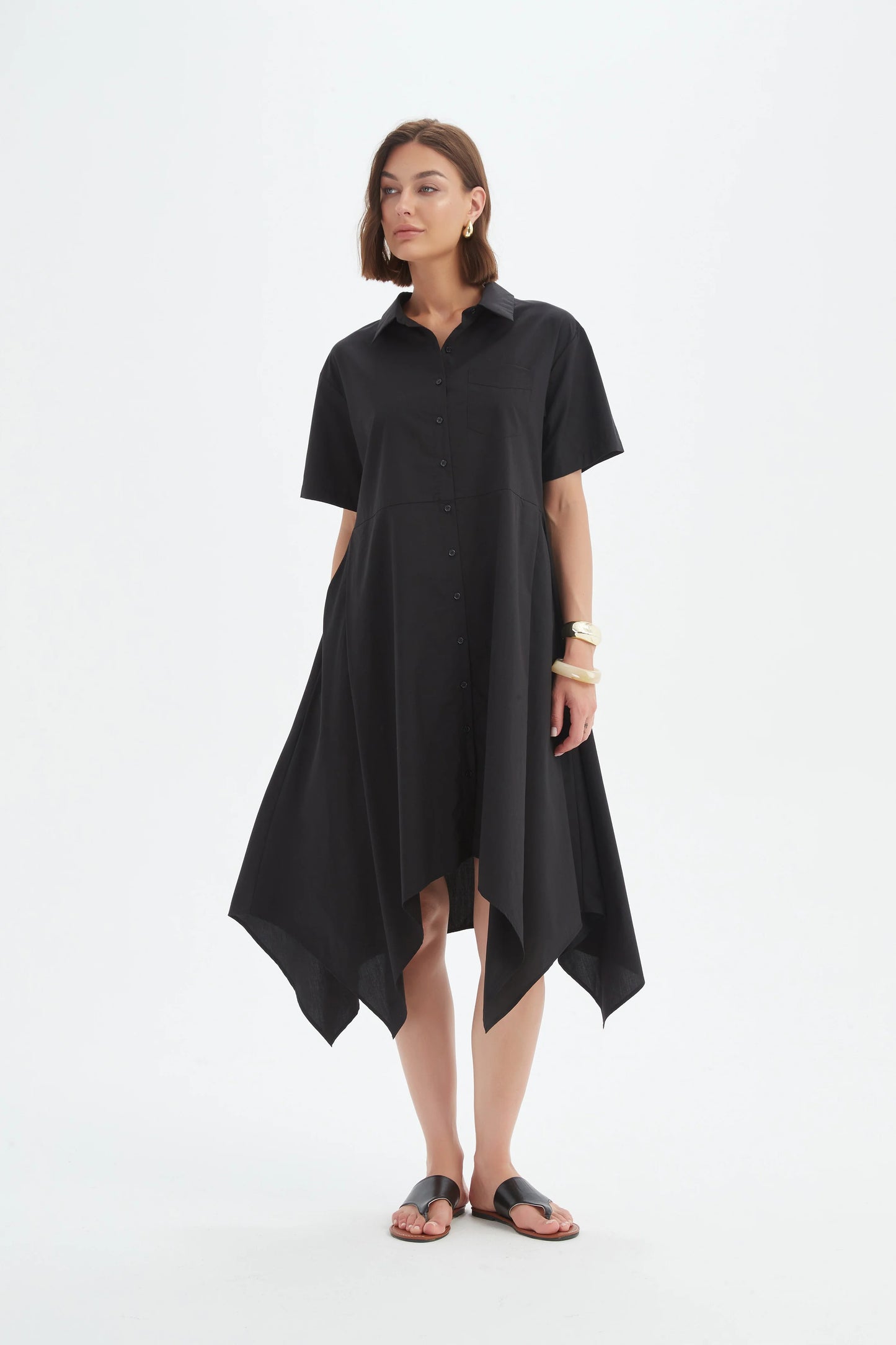 Tirelli - Hanky Hem Shirt Dress - Black