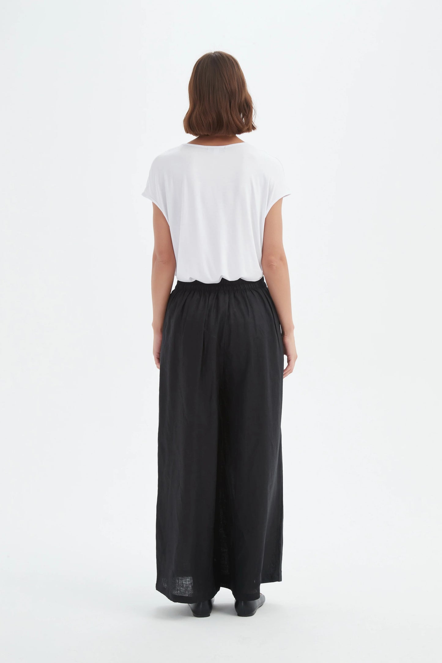 Tirelli - Pleat Front Palazzo Pant - Black