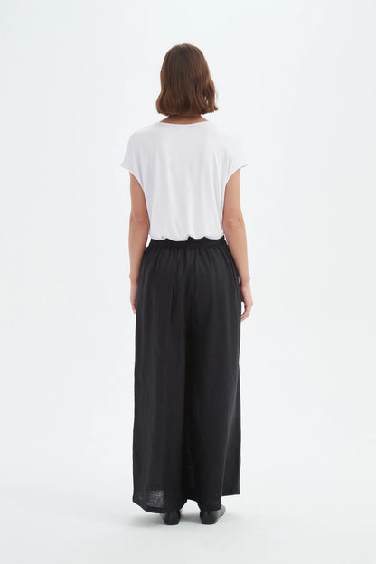 Tirelli - Pleat Front Palazzo Pant - Black