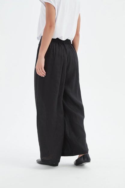 Tirelli - Pleat Front Palazzo Pant - Black