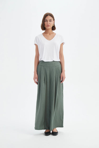 Tirelli - Pleat Front Palazzo Pant - Petrol