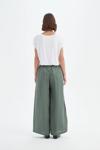 Tirelli - Pleat Front Palazzo Pant - Petrol