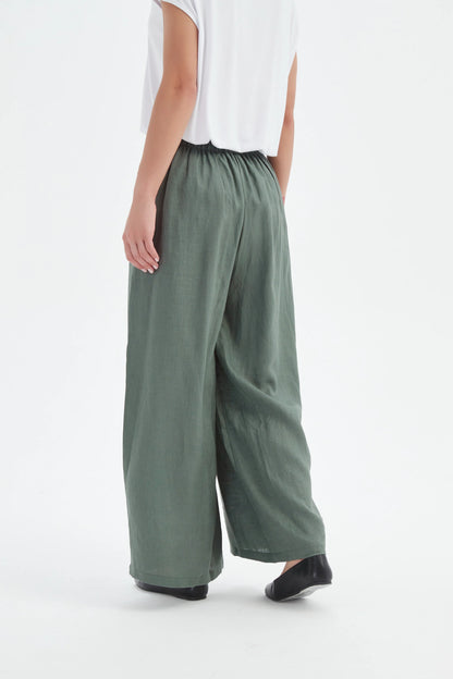Tirelli - Pleat Front Palazzo Pant - Petrol
