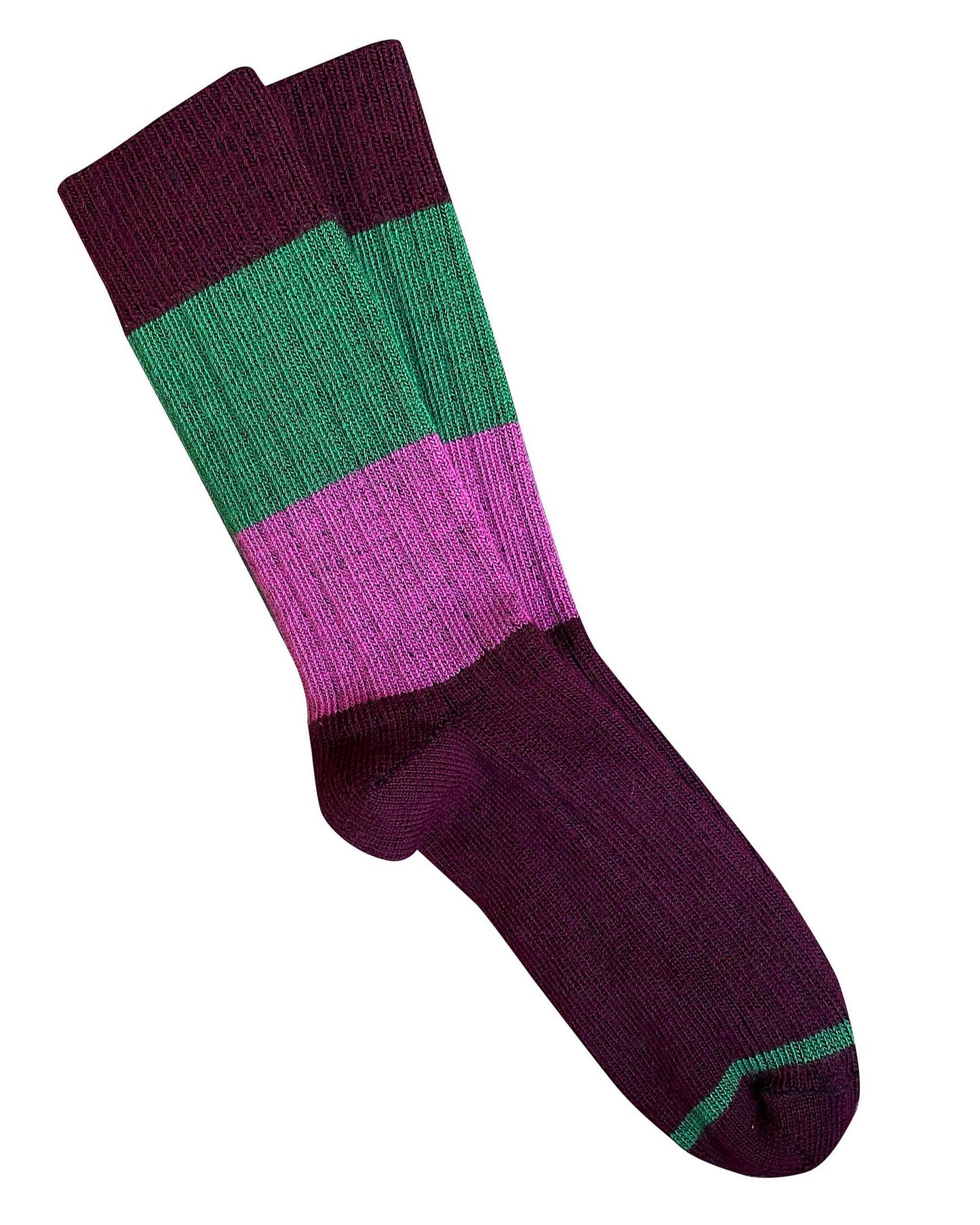 Tightology - Chunky Rib Merino Wool Socks - Burgundy - One Size