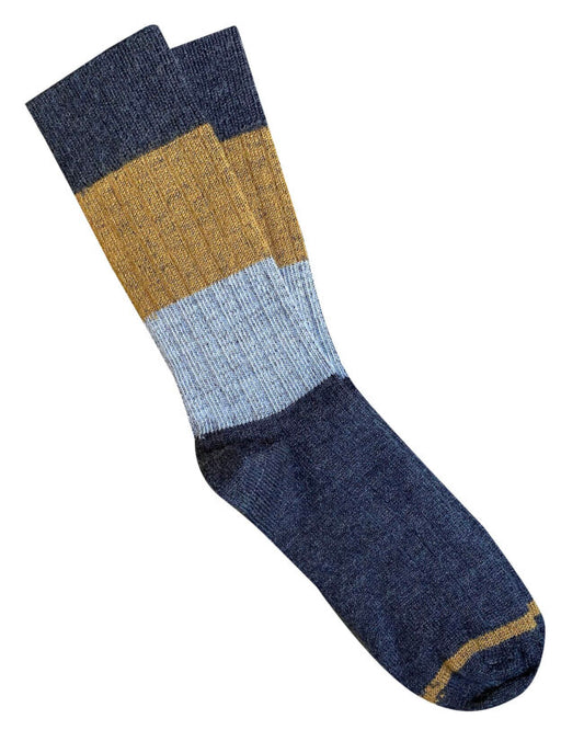 Tightology - Merino Wool Socks - Chunky Rib Charcoal Stripe - One Size