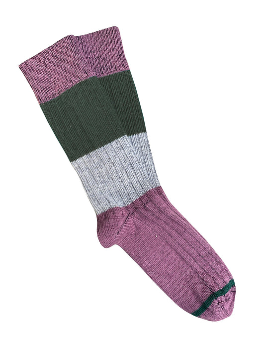 Tightology - Chunky Rib Merino Wool Socks - Mauve - One Size