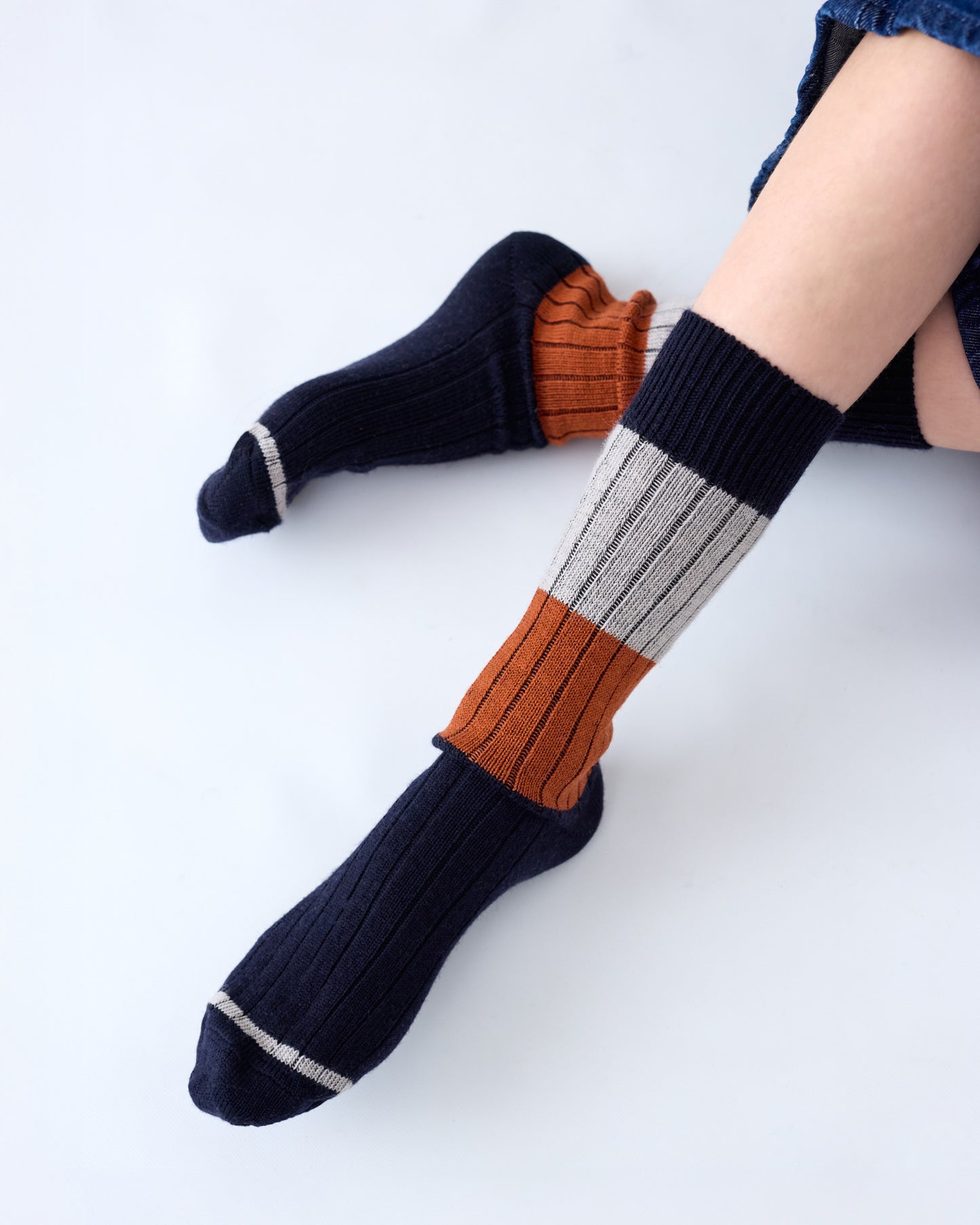 Tightology - Chunky Rib Merino Wool Socks - Midnight - One Size