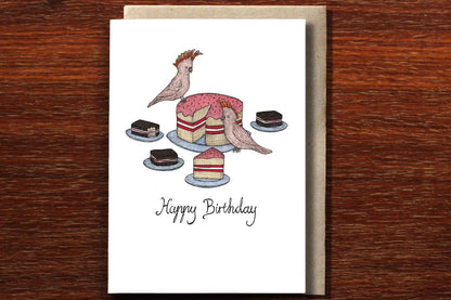 The Nonsense Maker - Greeting Card - Cockatoo Cake