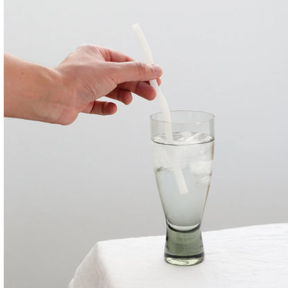 Designstuff - Curve Glass Straw - White (set Of 4)