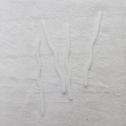 Designstuff - Curve Glass Straw - White (set Of 4)