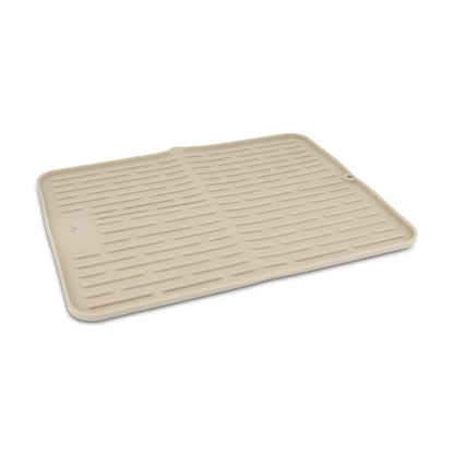 Designstuff - Folding Silicone Drying Mat Large W / Drainage Mouth - Sand