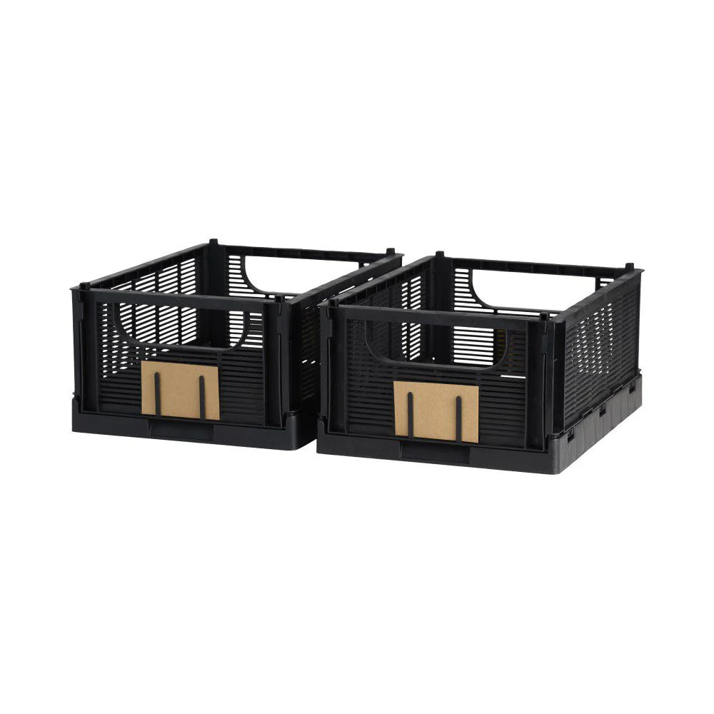 Designstuff - Linear Collapsible Crate - M - Black (set Of 2)