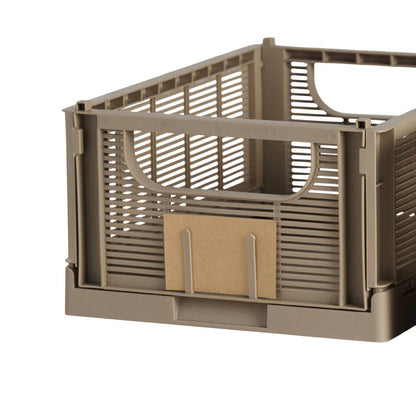 Designstuff - Linear Collapsible Crate - M - Taupe (set Of 2)