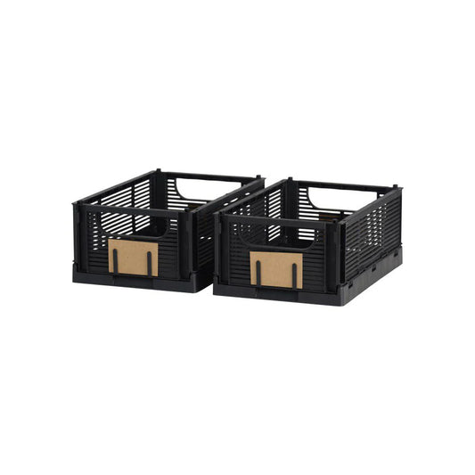 Designstuff - Linear Collapsible Crate - S - Black (set Of 2)