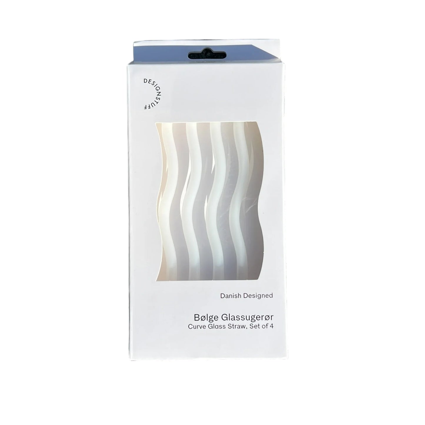Designstuff - Curve Glass Straw - White (set Of 4)