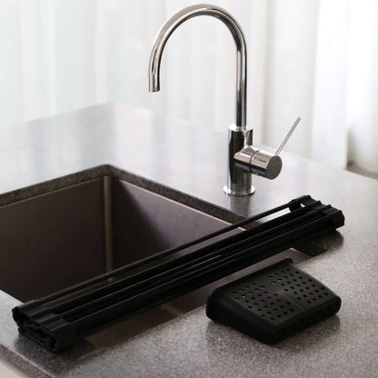 Designstuff - Folding Dishrack With Cutlery Holder - Black
