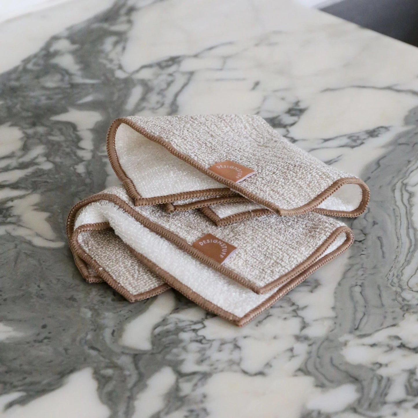 Designstuff - Dishcloth - Hemp Marle Scourer & Bamboo - Camel - (set Of 2)